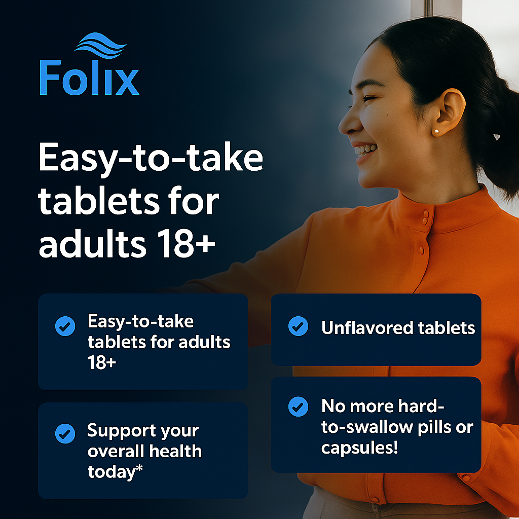 Folix Hair Growth Supplements with Solubilized Keratin for Visibly Thicker and Stronger Hair