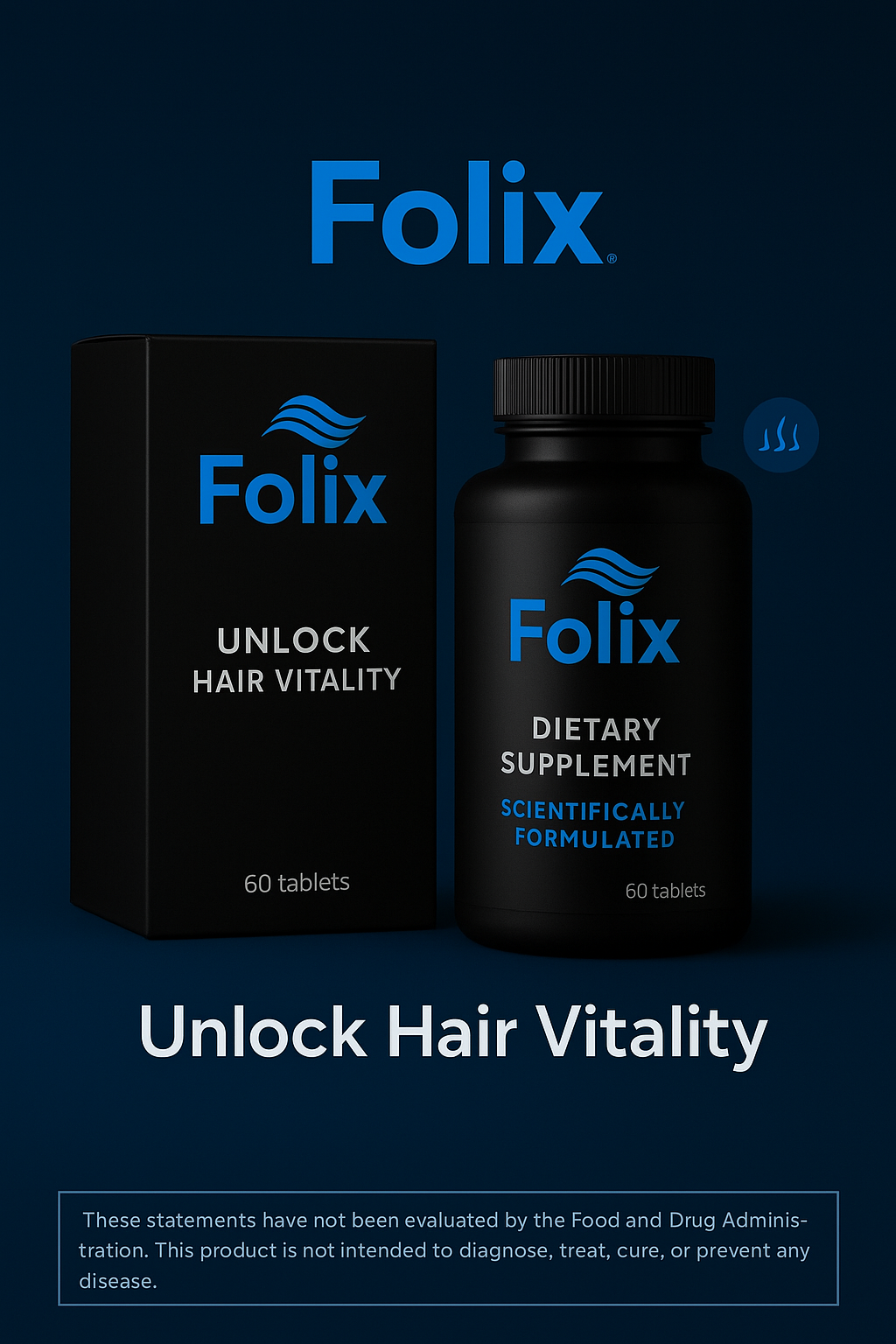 Folix Hair Growth Supplements with Solubilized Keratin for Visibly Thicker and Stronger Hair